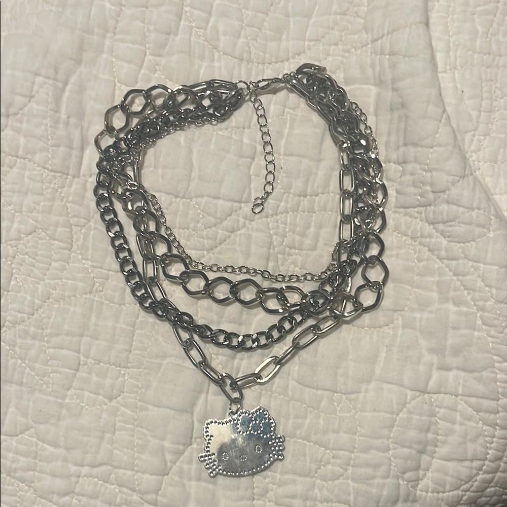 Silver Chain Necklace with Pendant